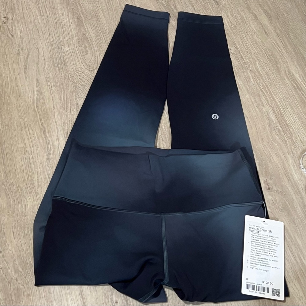 New With Tags Lululemon Wunder Train HR 28” Blue Black Multi Size 8 - Picture 4 of 5